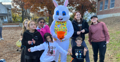 Easter bunny with kids